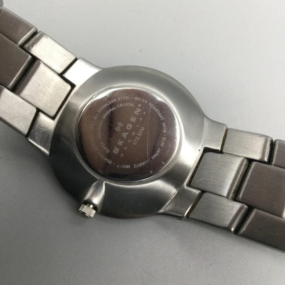 Skagen Denmark 572LSXM Womens Watch 34mm Gray Dial Stainless New Battery 8